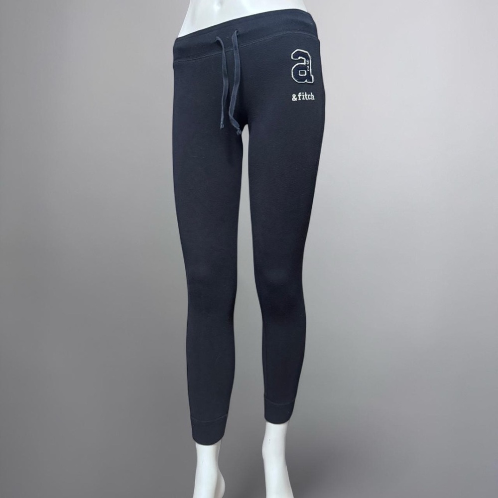 Abercrombie & Fitch Y2K Navy Blue Low-Rise Skinny-Leg Cropped Sweatpants